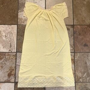 VTG 1960s 60s Yellow Gaymode Penneys Granny Grandma Nylon Eyelet‎ Nightgown Sz M